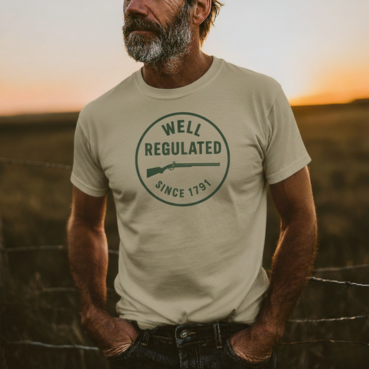 Well Regulated Flintlock Rifle Stamp Tee